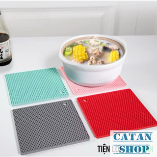 Lót Nồi Silicon Cách Nhiệt 18cm Lót Nồi Tổ Ong Chống Trượt Decor Bàn Ăn Chịu Nhiệt Tốt Nhiều Màu Sắc