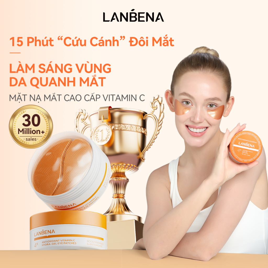 LANBENA COMBO Kem mắt+mặt nạ mắt  retinol (15ml+60 miếng) - giúp săn chắc, giảm bọng mắt, giảm nhăn trẻ hóa Skincare