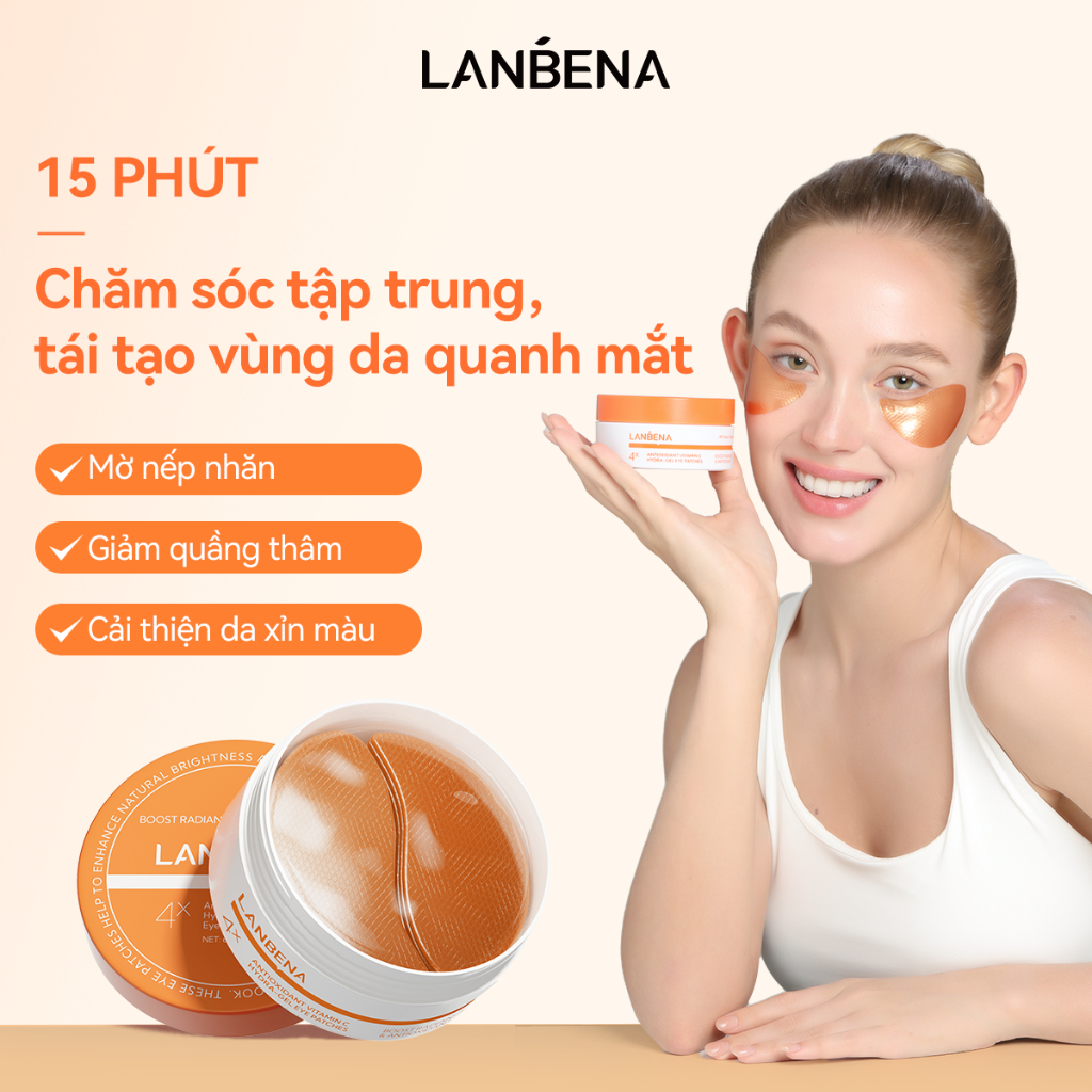 LANBENA  COMBO 2 MẶT NẠ MẮT + Serum VITAMIN C SERUM TRẮNG BRIGHTENS DA, FADES ACNE SCARS