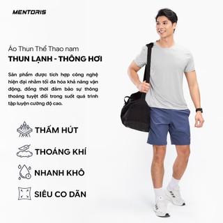 Áo thun thể thao nam cổ tròn Mentoris, Vải thun lạnh thông hơi, thoáng khí, Co giãn Siêu mát  MTS01
