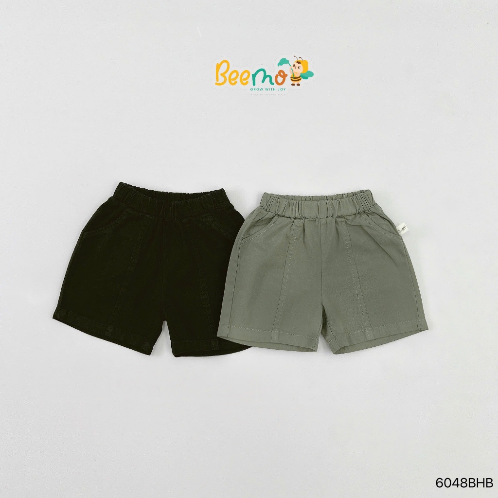 Bộ cotton tay phối in hoạ tiết phối quần kaki bé trai, bộ thun cộc tay bé trai áo cotton quần kaki