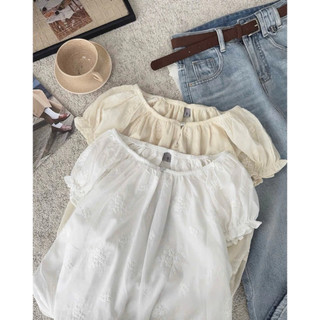 (HÀNG QC) Áo Babydoll Dáng Bí Babie Ngắn Tay Thêu Hoa Áo thô nữ dáng bí chất xô mùa hè BOHEE SHIRT