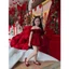 Đầm trễ vai bé gái phối hoa nổi 3D form xoè bồng sang chảnh, váy dự tiệc phong cách công chúa mẹ bé 13-56kg