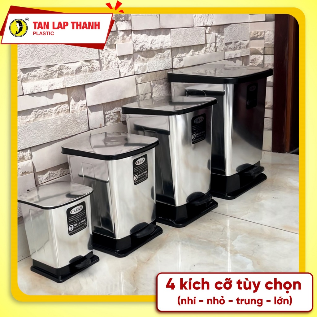 Thùng rác đạp bạc nhựa PP cao cấp Tân Lập Thành Sản phẩm chất lượng, nhà nhà thịnh vượng, bền chắc | BigBuy360 - bigbuy360.vn