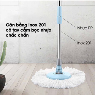 [HOẢ TỐC] Bộ Cây Lau Nhà Xoay 360 Độ Thông Minh MINMOP M20, Chổi Lau Nhà Tự Vắt Siêu Khô Lau Sạch Nhanh