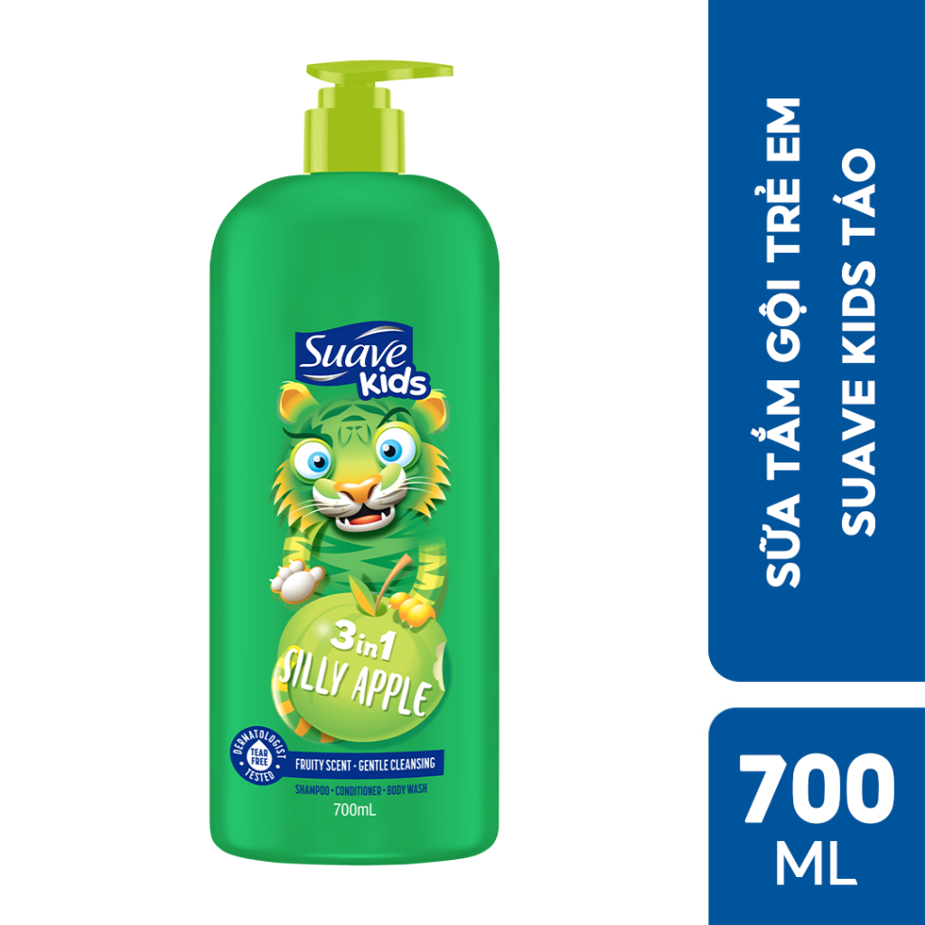 Sữa tắm gội trẻ em Suave Kids 3 trong 1 700ml (Hương Táo/Dưa Hấu/Dừa)