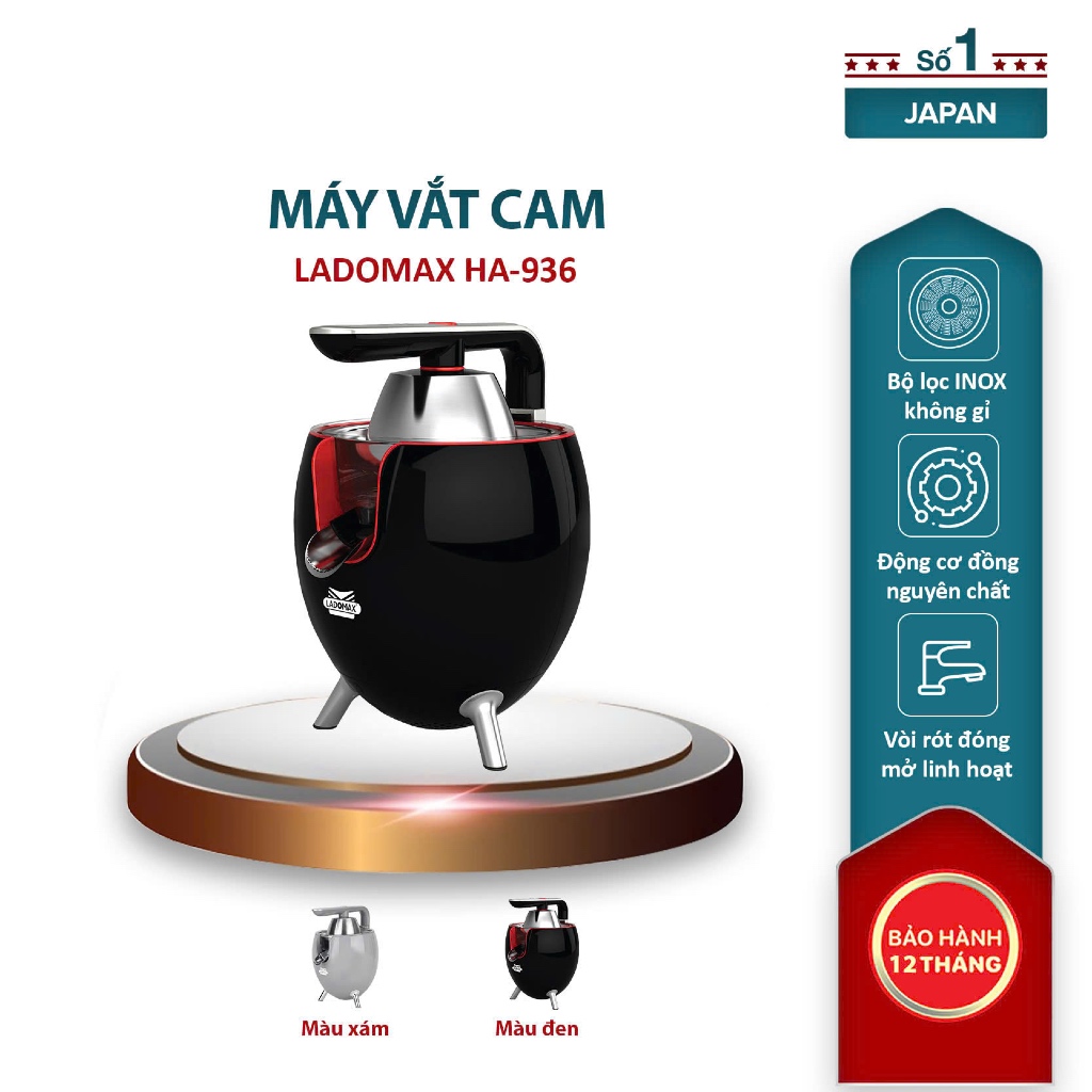 MÁY VẮT CAM, CHANH CÔNG SUẤT LỚN Ladomax 860W ANNAZONE, có linh kiện thay thế  ...bảo hành 12 tháng - Màu đen