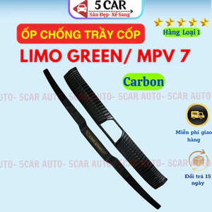 Ốp chống trầy cốp trong, ngoài Carbon xe VINFAST LIMO GREEN/ MPV7 , vân cacbon cao cấp- Giá 1 bộ