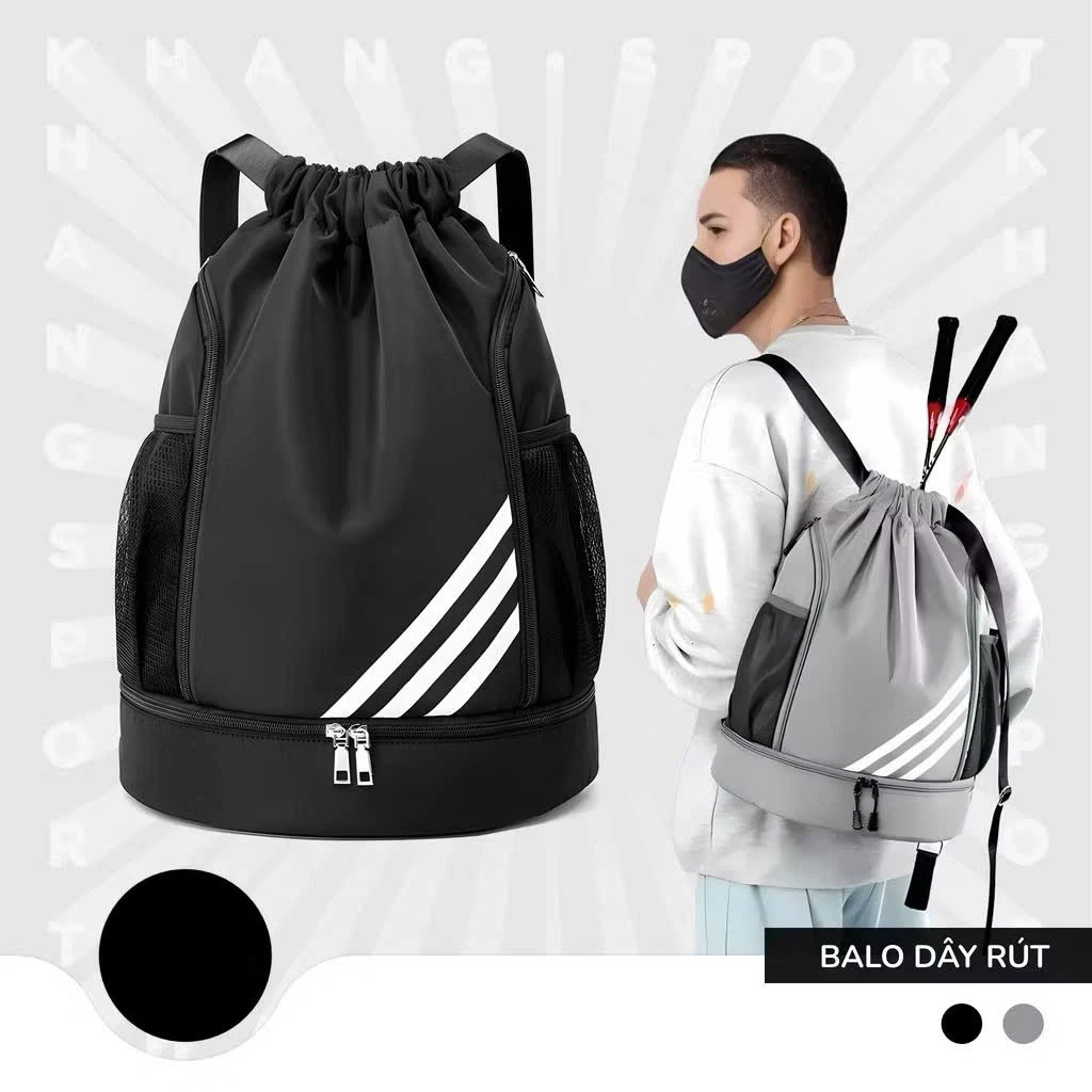 [Peinn] Balo Dây Rút Thể Thao Vải Polyester, Oxford , Chống Nước Có Ngăn Đựng Giày, Chơi Bóng Rổ, Bóng Đá, Tập Gym