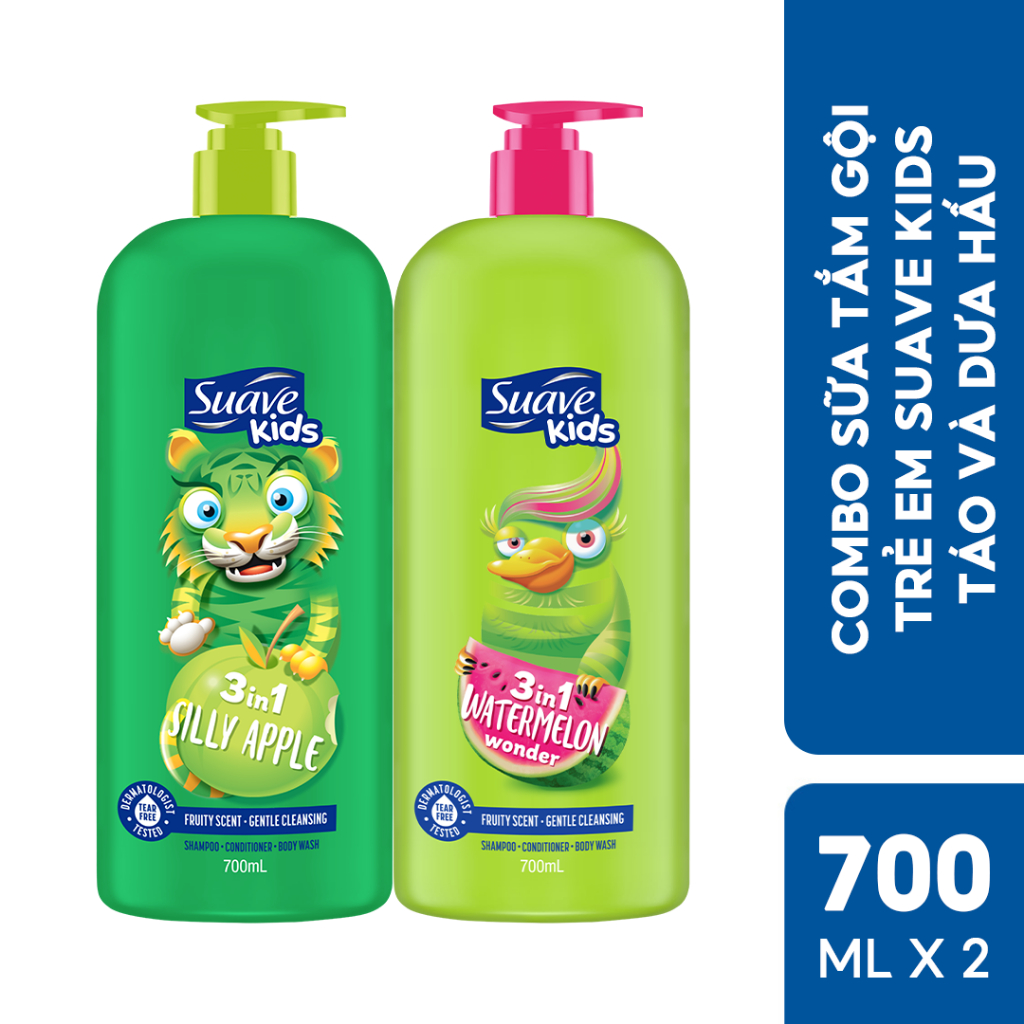 Combo 2 Sữa tắm gội trẻ em Suave Kids 3 trong 1 700mlx2 (tùy chọn mùi)
