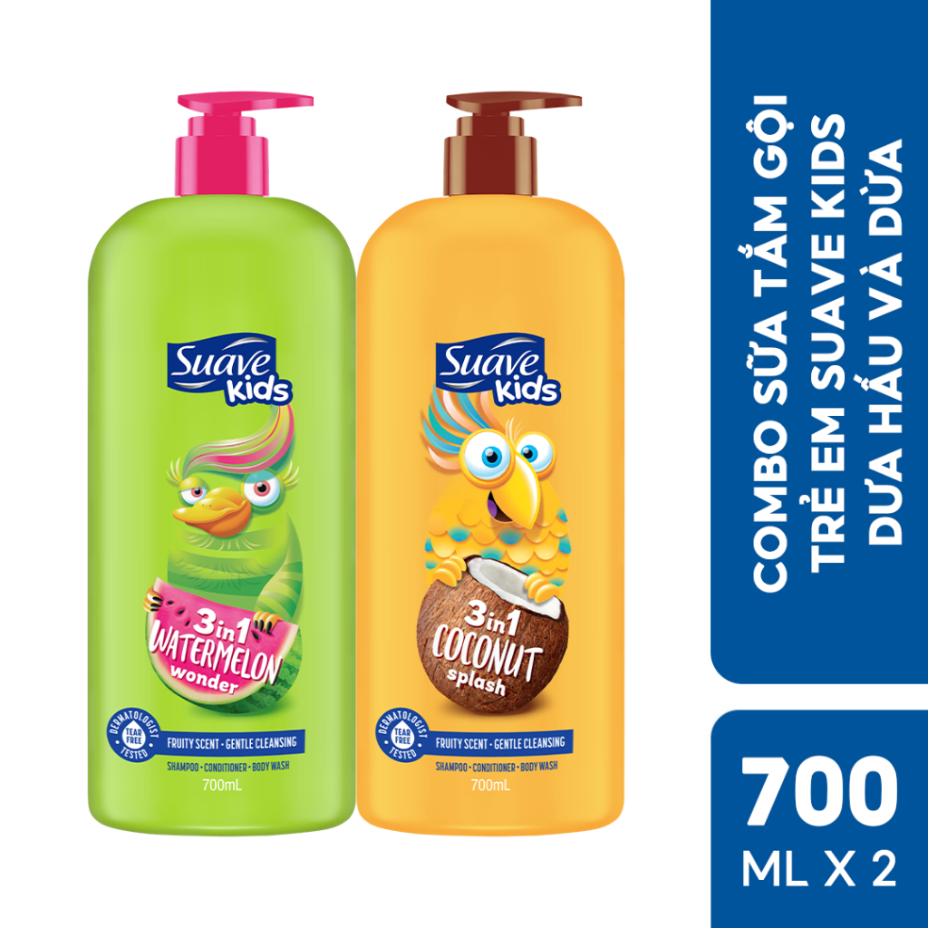 Combo 2 Sữa tắm gội trẻ em Suave Kids 3 trong 1 700mlx2 (tùy chọn mùi)