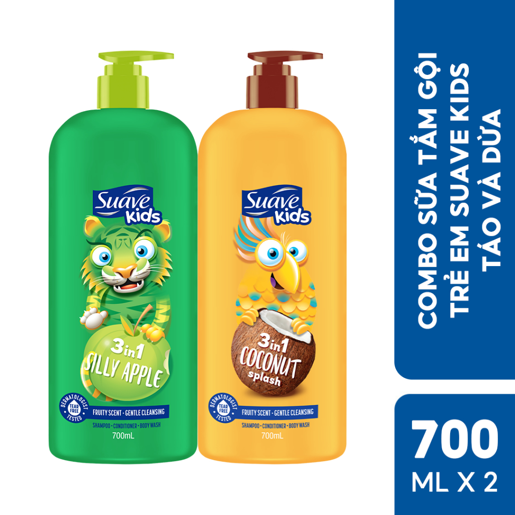 Combo 2 Sữa tắm gội trẻ em Suave Kids 3 trong 1 700mlx2 (tùy chọn mùi)