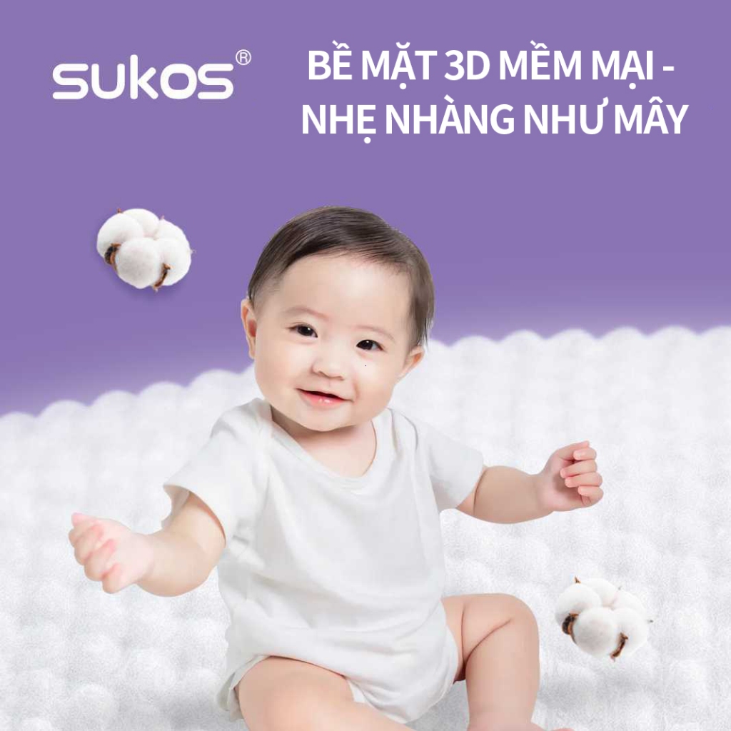 SUKOS Tã bỉm quần size M-XXXXL 50 miếng  cao cấp siêu thấm hút mềm mại chống tràn an toàn cho bé đủ