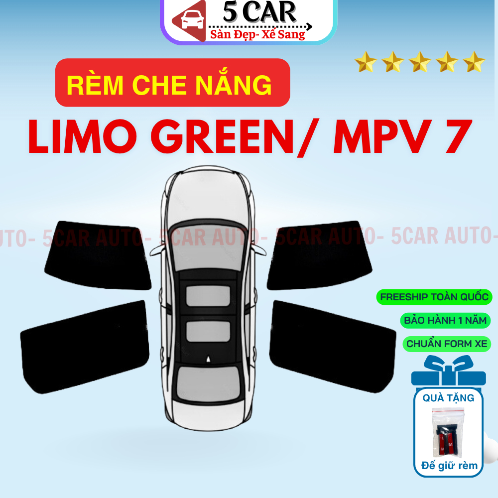 Rèm che nắng nam châm xe Vinfast Limo Green/ MPV7- Bộ 4 tấm 4 cửa chắn nắng vừa khít form xe, nam châm hút mạnh- Loại 2