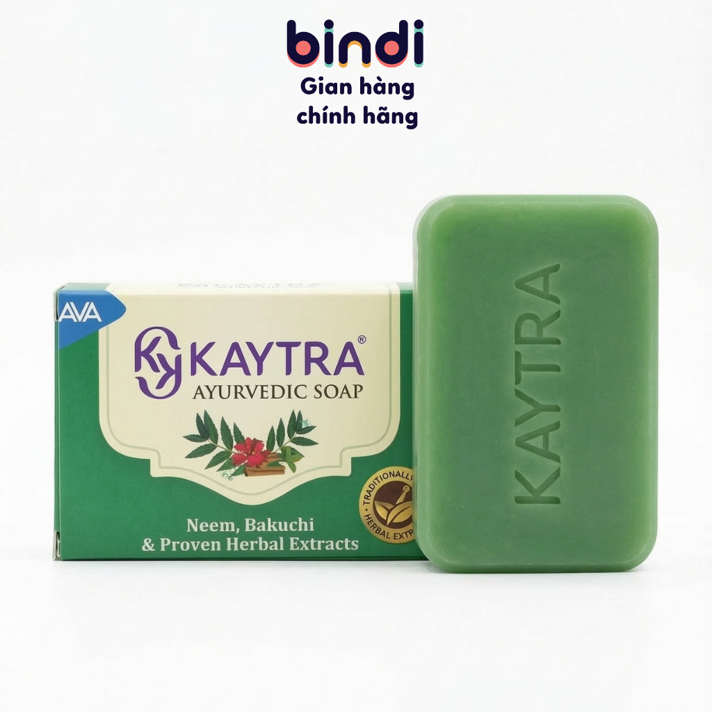 Xà phòng Kaytra Thảo Dược 125g - Nền dầu dừa/glycerin sạch sâu, không khô da, cải thiện mụn thâm cơ thể