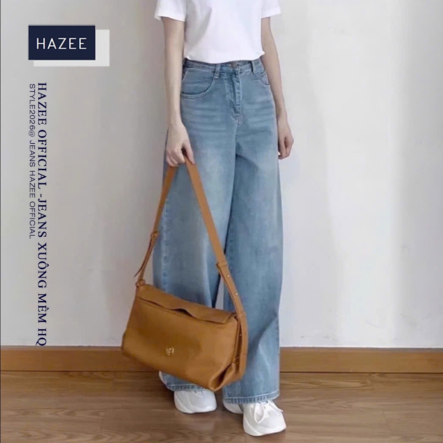 Quần Jean Hot Trend 2026 – Mặc là xinh- Quần Jean Ống suông Nữ HAZEE Chất Denim Mềm Hack Dáng
