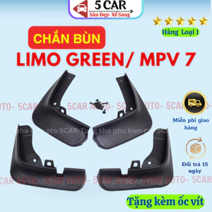 Bộ 4 Chắn Bùn 3D Cho Xe Vinfast Limo Green/ MPV7 chất liệu nhựa dẻo đàn hồi,- Tự lắp đặt dễ dàng