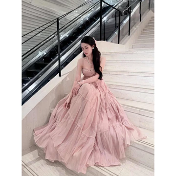 Váy maxi nữ hai dây tơ xòe tầng voan tơ , đầm hai dây nữ tiểu thư sang chảnh đi chơi Váy Nữ, Váy Đi Biển, Váy đi dạo Nữ