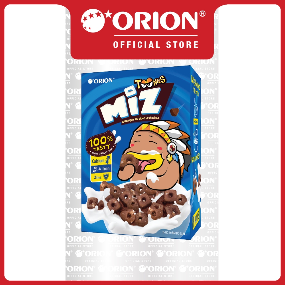 Combo 10 Hộp Bánh Quy Ăn Sáng Toonies Miz Socola 2P (2 Gói/Hộp)