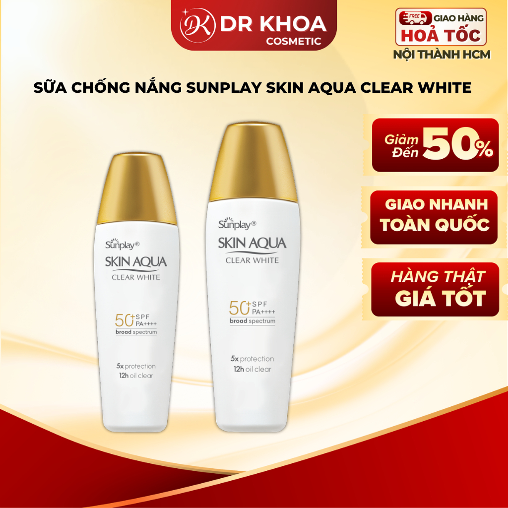 Sữa Chống Nắng Sunplay Skin Aqua Clear White Dưỡng Da Sáng Mịn SPF50+ 25g/55g