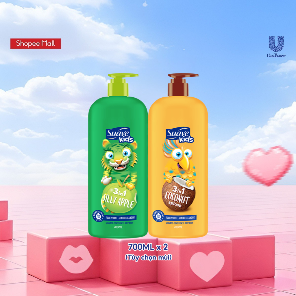 Combo 2 Sữa tắm gội trẻ em Suave Kids 3 trong 1 700mlx2 (tùy chọn mùi)