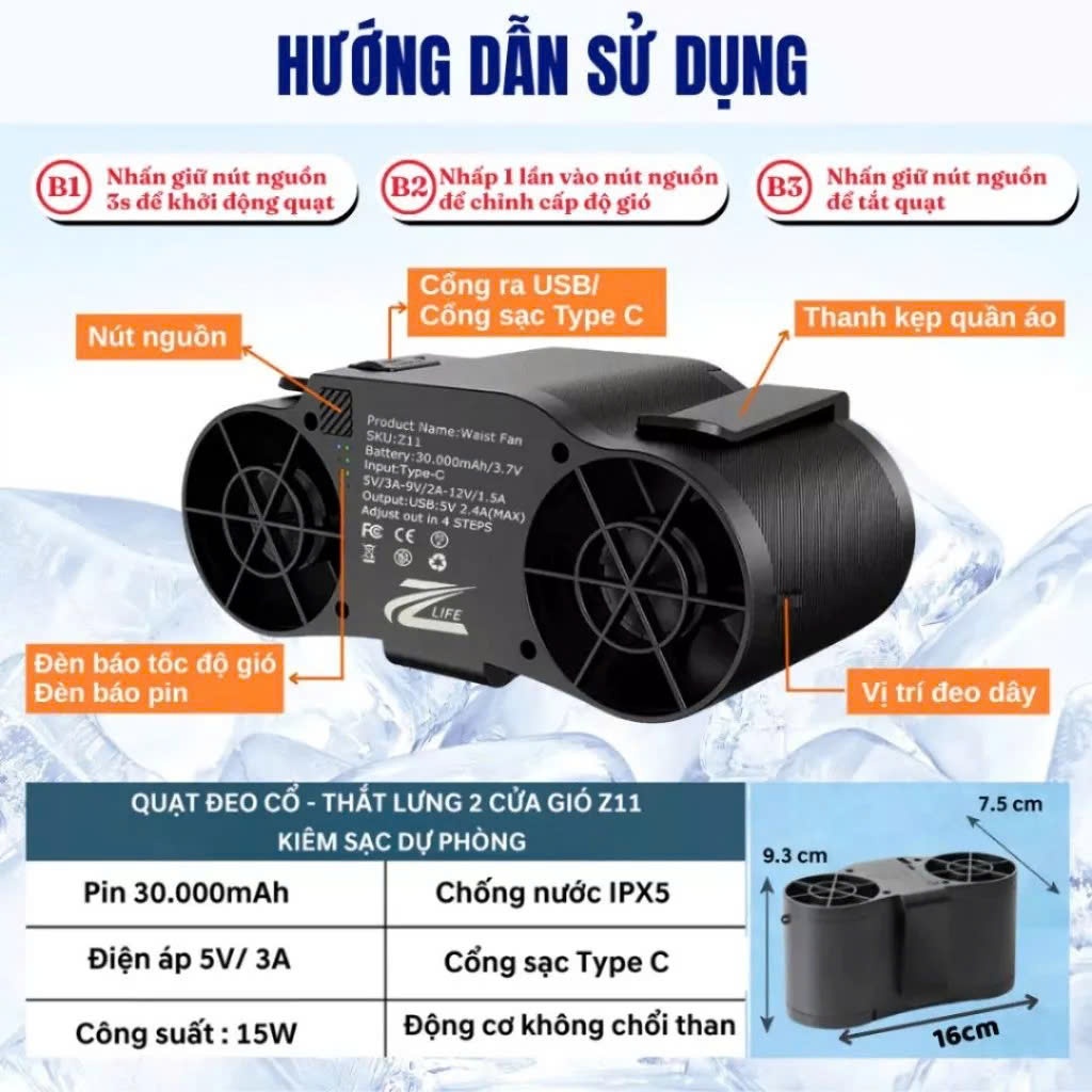 [TBH 6 Năm Online Lỗi 1 Đổi 1 Miễn Phí Trên Áp] khi khách hàng mua các sản phẩm Quạt Điều Hoà Đeo Hông