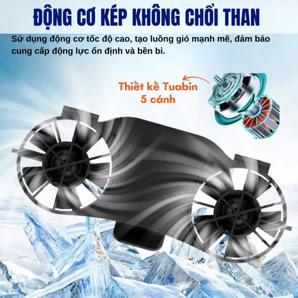 Quạt Đeo Thắt Lưng Điều Hoà Chính Hãng Zlife Z11 30000mAh, Quạt Tích Điện Đeo Hông, Đeo Cổ, Cầm Tay