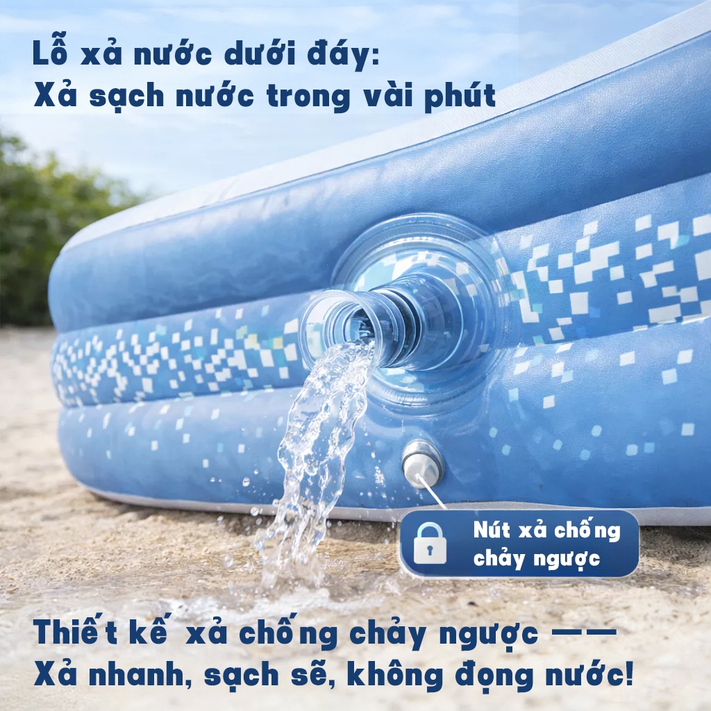 Bể bơi cho bé tại nhà,Bể bơi bơm hơi ngoài trời cho bé,Size lớn cho cả gia đình,kèm bơm,chất liệu dày bền