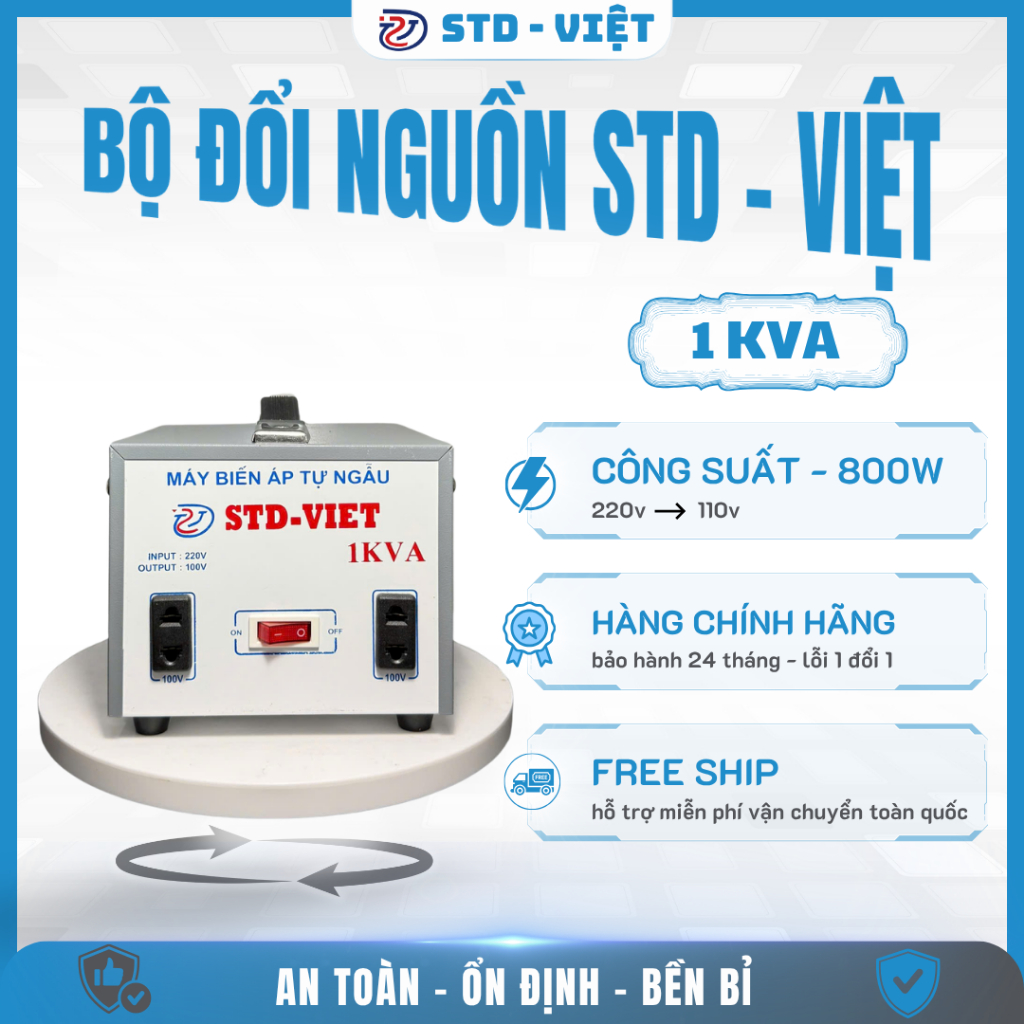Đổi Nguồn 220V Ra 100V 110V 1KVA (Biến Áp) Dùng Cho Đồ Nhật Nội Địa | Không Nóng Không Ồn | BH 2 Năm