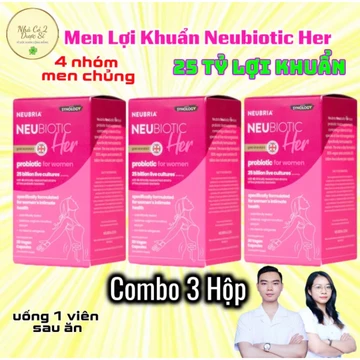 [3 Hộp] Men Lợi Khuẩn Neubiotic Her Bổ Sung 25 Tỷ Lợi Khuẩn Hộp 30 Viên Hỗ Trợ Sức Khỏe Cho Nữ Giới