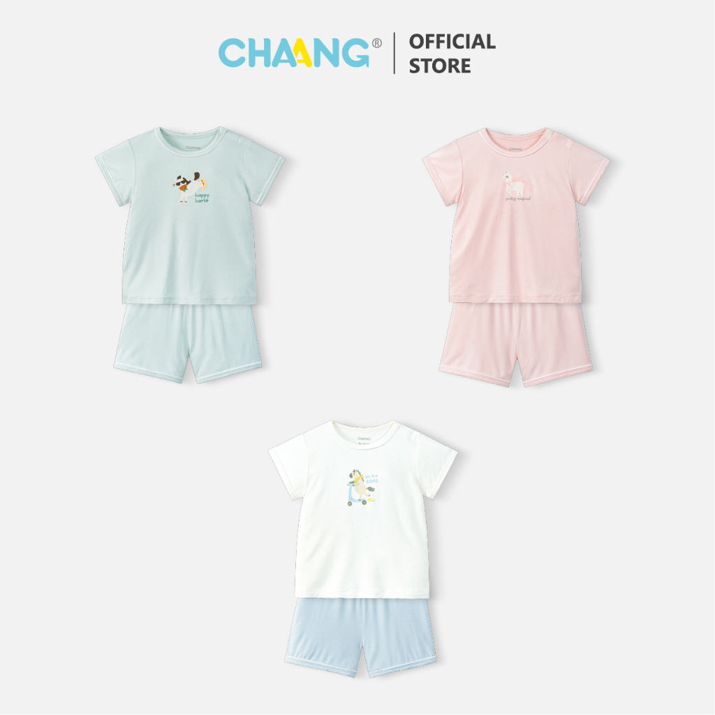 [CHAANG 9M-5Y] Bộ cộc cúc vai Wild cho bé gái và bé trai