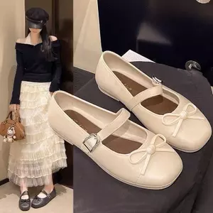 GIÀY BÚP BÊ NỮ ĐẾ BỆT ĐÍNH NƠ QUAI GÀI