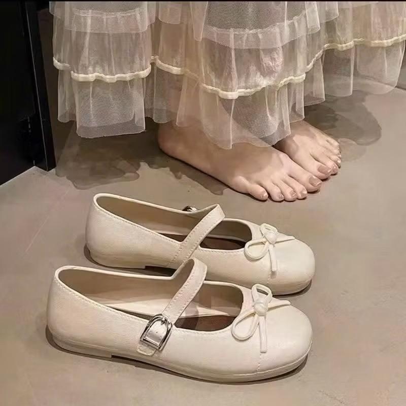 GIÀY BÚP BÊ NỮ ĐẾ BỆT ĐÍNH NƠ QUAI GÀI