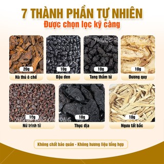 Set nguyên liệu giúp dưỡng tóc, hỗ trợ đen tóc, dày tóc: Hà thủ ô, nữ trinh tử, tang thầm tử, đậu đen,...