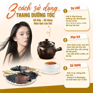 Set nguyên liệu giúp dưỡng tóc, hỗ trợ đen tóc, dày tóc: Hà thủ ô, nữ trinh tử, tang thầm tử, đậu đen,...
