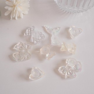 Bộ 8 Sticker, Charm 3D chủ đề Đuôi cá gấu nhựa cứng gắn Dép Sục, Cá sấu JB-447 Mita