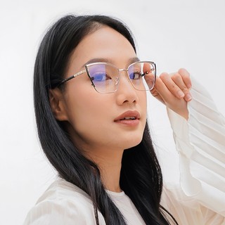 Kính Cận Có Độ Nữ ALOLA Gọng Kính Mắt Mắt Mèo Kim Loại Chống Ánh Sáng Xanh Đổi Màu Khi Ra Nắng Thời Trang