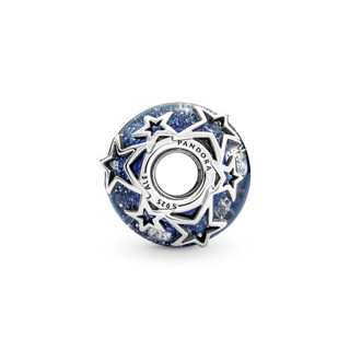 Charm Bạc Murano Dải Ngân Hà - Xanh Vũ Trụ - Galaxy Blue & Star Murano