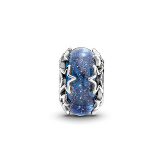 Charm Bạc Murano Dải Ngân Hà - Xanh Vũ Trụ - Galaxy Blue & Star Murano