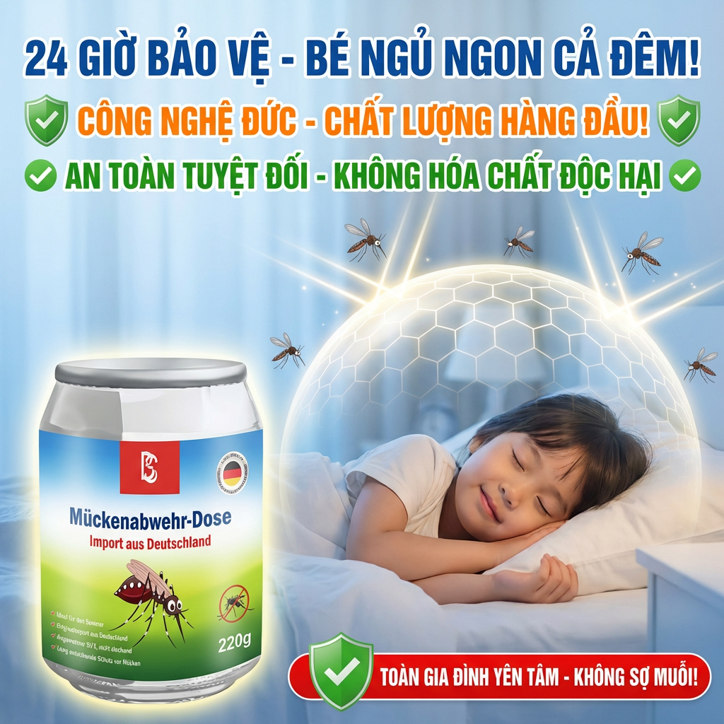 Sản phẩm mới sáp chống muỗi, xua muỗi nhanh, an toàn dịu nhẹ, mẹ và bé dùng được 220g