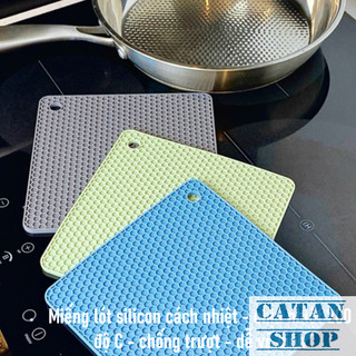 Lót Nồi Silicon Cách Nhiệt 18cm Lót Nồi Tổ Ong Chống Trượt Decor Bàn Ăn Chịu Nhiệt Tốt Nhiều Màu Sắc