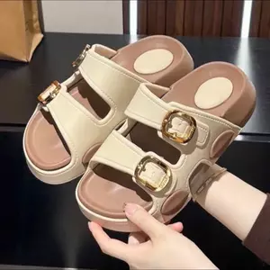 DÉP LÊ NỮ 2 QUAI KHOÁ ĐẾ ĐỘN 5CM,CHẤT LIỆU EVA NHẸ ÊM CHÂN