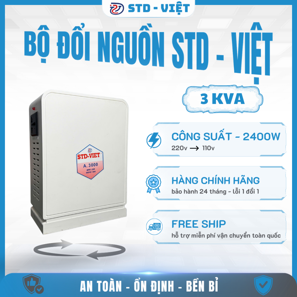 Đổi Nguồn 220V Ra 100V 110V 3KVA (Biến Áp) Dùng Cho Đồ Nhật Nội Địa | Không Nóng Không Ồn | BH 2 Năm
