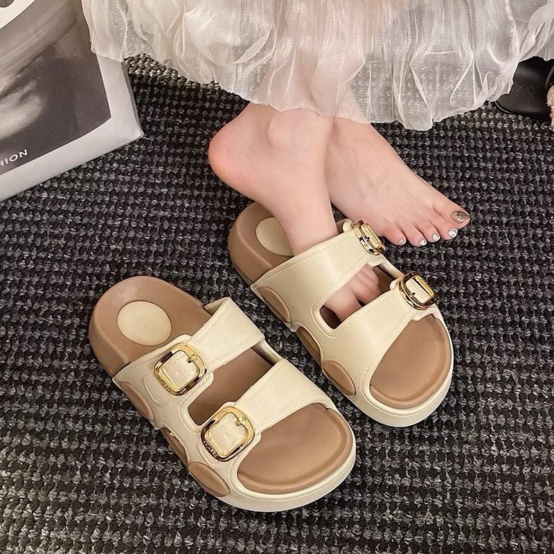 DÉP LÊ NỮ 2 QUAI KHOÁ ĐẾ ĐỘN 5CM,CHẤT LIỆU EVA NHẸ ÊM CHÂN