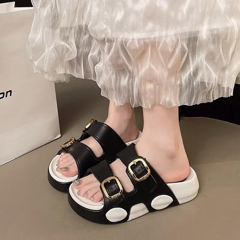 DÉP LÊ NỮ 2 QUAI KHOÁ ĐẾ ĐỘN 5CM,CHẤT LIỆU EVA NHẸ ÊM CHÂN