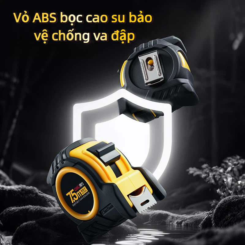 Thước Cuộn Thước Dây Thép Deli 5m/7.5m/10m – Tự Khóa, Chống Rơi, Vạch Rõ Đo Xây Dựng, Nội Thất, DIY