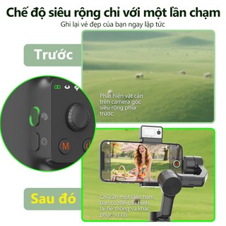 QAML Gậy Selfie Gimbal 3 chân đa năng, chống rung tốt, theo dõi khuôn mặt tự động, dễ dùng cho livestream và quay phim