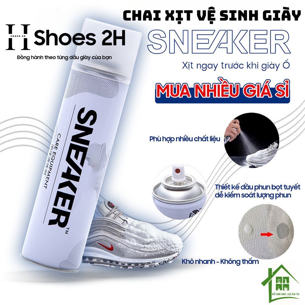 Bộ sản phẩm xịt vệ sinh giầy Sneaker tặng kèm Bàn chải và khăn lau tiện dụng