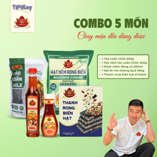 Combo Tảo Xoắn Chile 200g + Hạt Nêm 450g + Nước Mắm Đông Cô 500ml + Sốt Ớt Rim 300g + Thanh Rong Biển Hạt 8 thanh