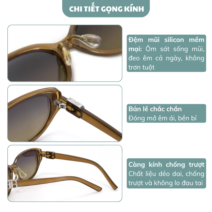 Kính Râm Mắt Mèo INNI Kính Mát Du Lịch Chống Tia UV400, Kính Mắt Mèo Hottrend, Trẻ Trung - Mã 82381